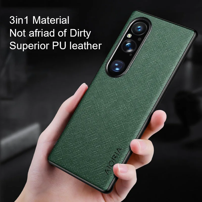 Case for Sony Xperia 1 10 5 III IV V 5 II ACE 2 Ace III Pro-I  Cross pattern Leather cover Luxury coque for Sony Xperia 1 V case