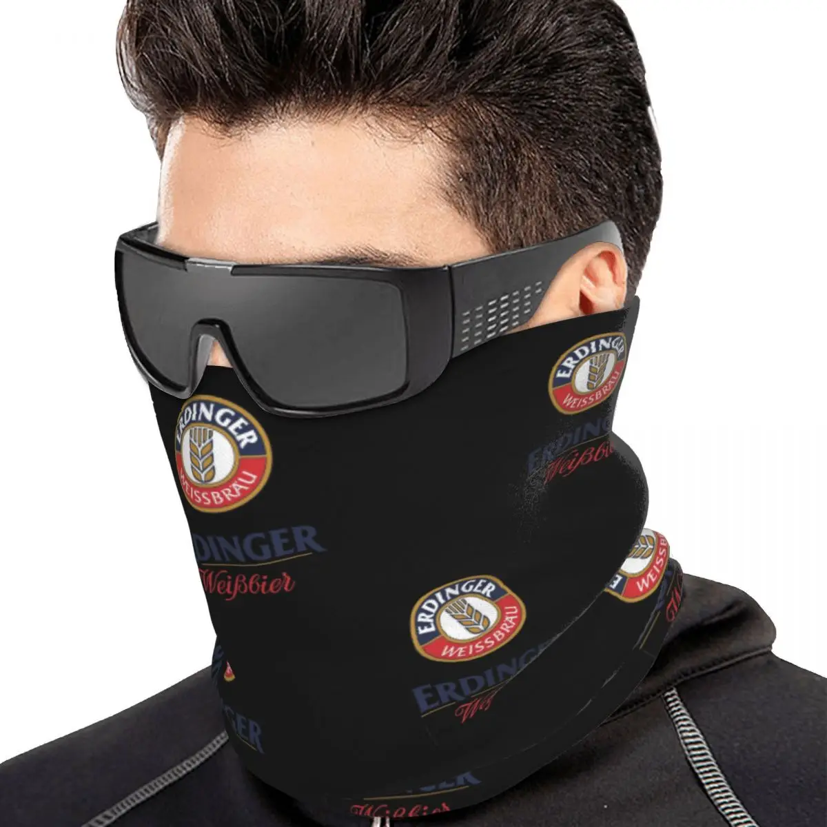 Erdinger Weissbier Merch Multifunctional Elastic Neck Gaiter Wind Proof Face Cover Bandana Unisex for Motorcycle Hiking Fishing