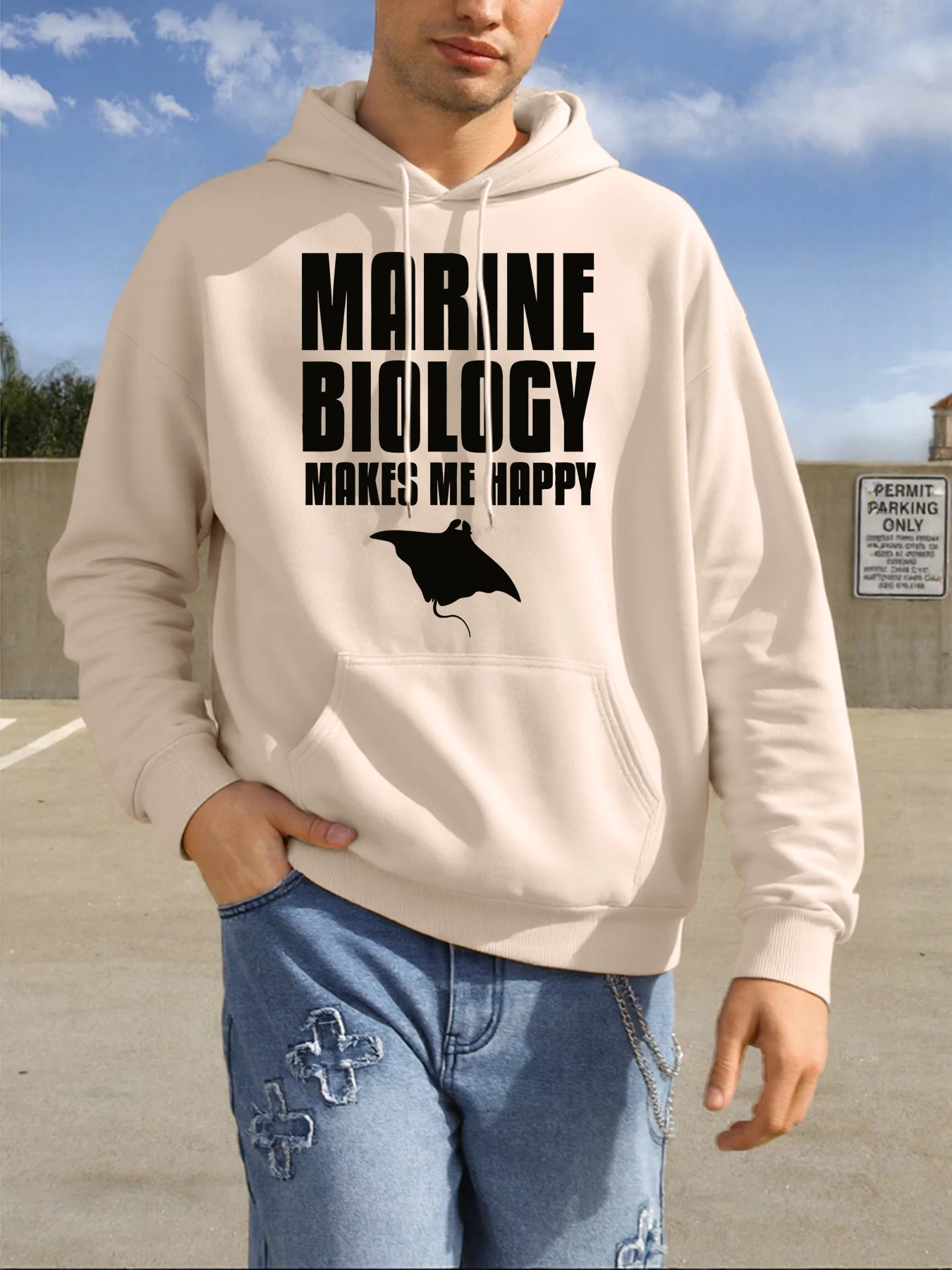 الأحياء البحرية تجعلني سعيدا طباعة هودي الرجال عادية كل مباراة هوديي العصرية الصوف الملابس الخريف للجنسين خمر فضفاض