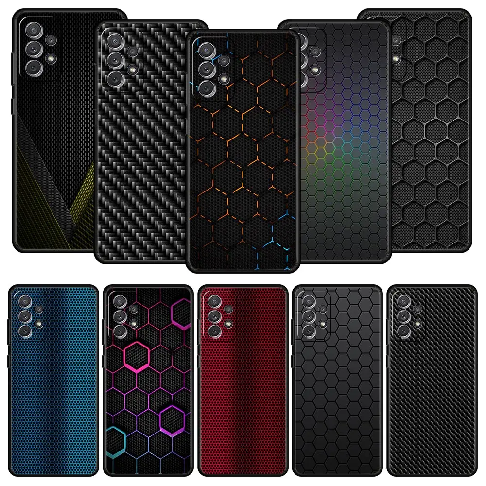 Carbon Fiber Case For Samsung Galaxy A53 A23 A33 5G A13 4G A03 A21s A03s A31 A11 A41 A51 A52 A71 A73 M21 M22 M31 A01 Phone Cover