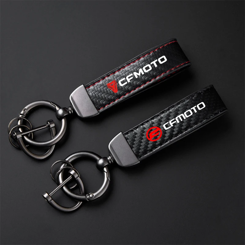 For CFMOTO CF650 650NK 400NK 250NK 400GT Accessories High-Grade Carbon Fiber Motorcycle Keychain Holder Keyring