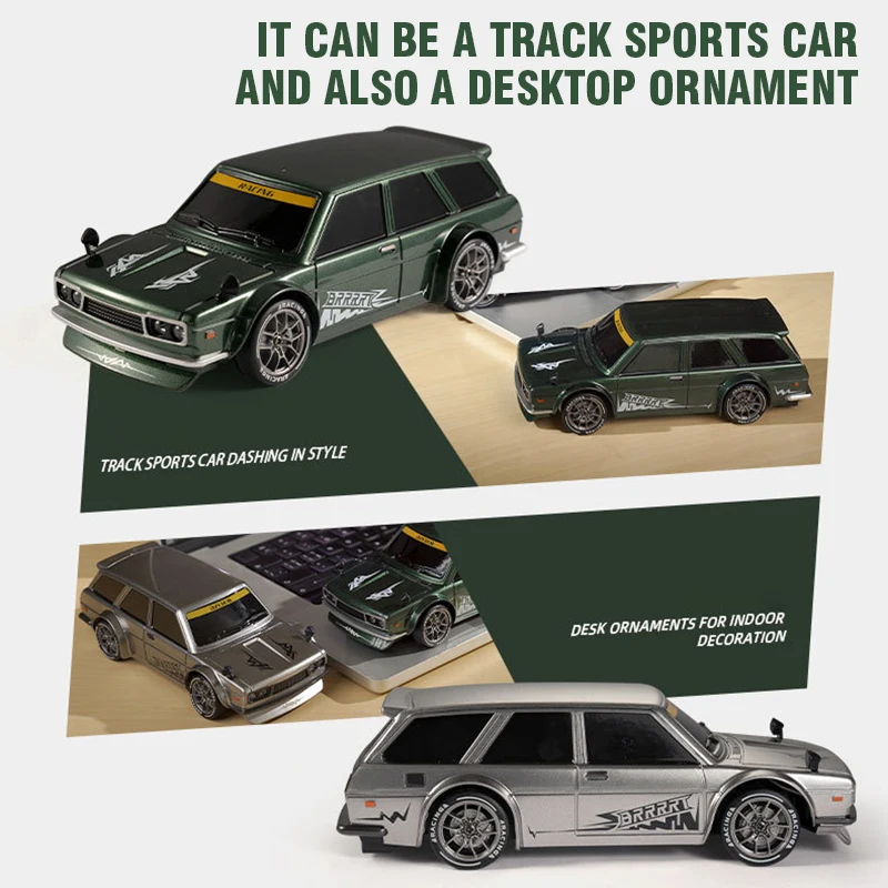 Mini voiture de course télécommandée Rc de bureau, véhicule à dérive à demi-échelle, modèle de voiture rétro simulé, cadeau pour enfants, 1/24