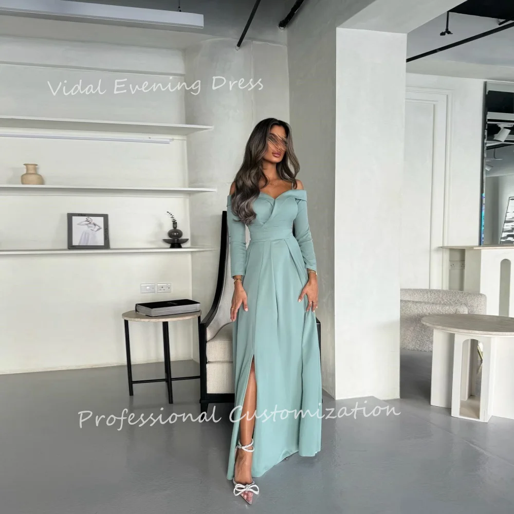 Vindal Evening dresses Chiffion Sleevelss Halter A-line Pleat Elegance Plain Floor-Length Modern-style High-Quality For Woman