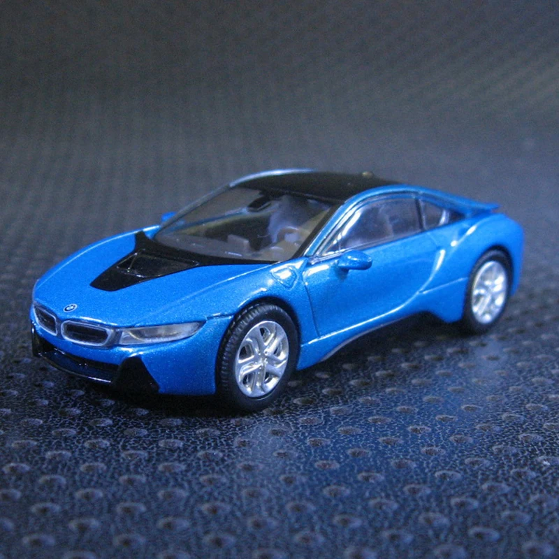 Diecast 1:64 Scale BMW I8 Silver Simulation Alloy Car Model Static Display Collectible Toy Gift Souvenir Decoration