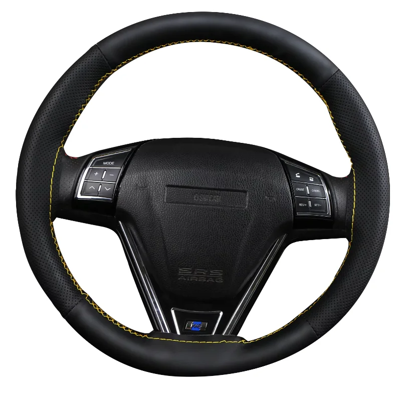 Nappa Leather Car Steering Wheel Cover With Needles Thread Universal 38cm Durability Auto Steering Covers DIY Car Accessories
