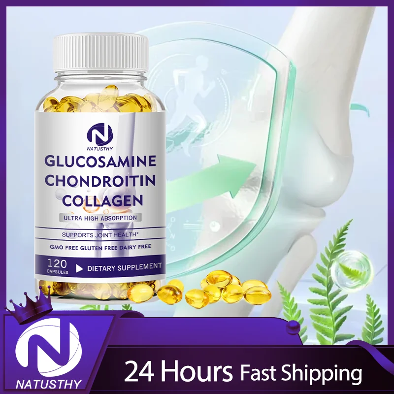 

Glucosamine Chondroitin - Joint Pain Supplement - Anti-Inflammatory and Joint Function Support for Back, Knees, Hands and More