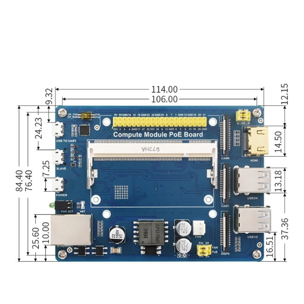 

AU32-компьютерный модуль PoE плата + CM4S 8G + комплект 32G для вычислительного модуля Raspberry Pi CM4S 4S плата расширения + ядерная плата, вилка европейского стандарта