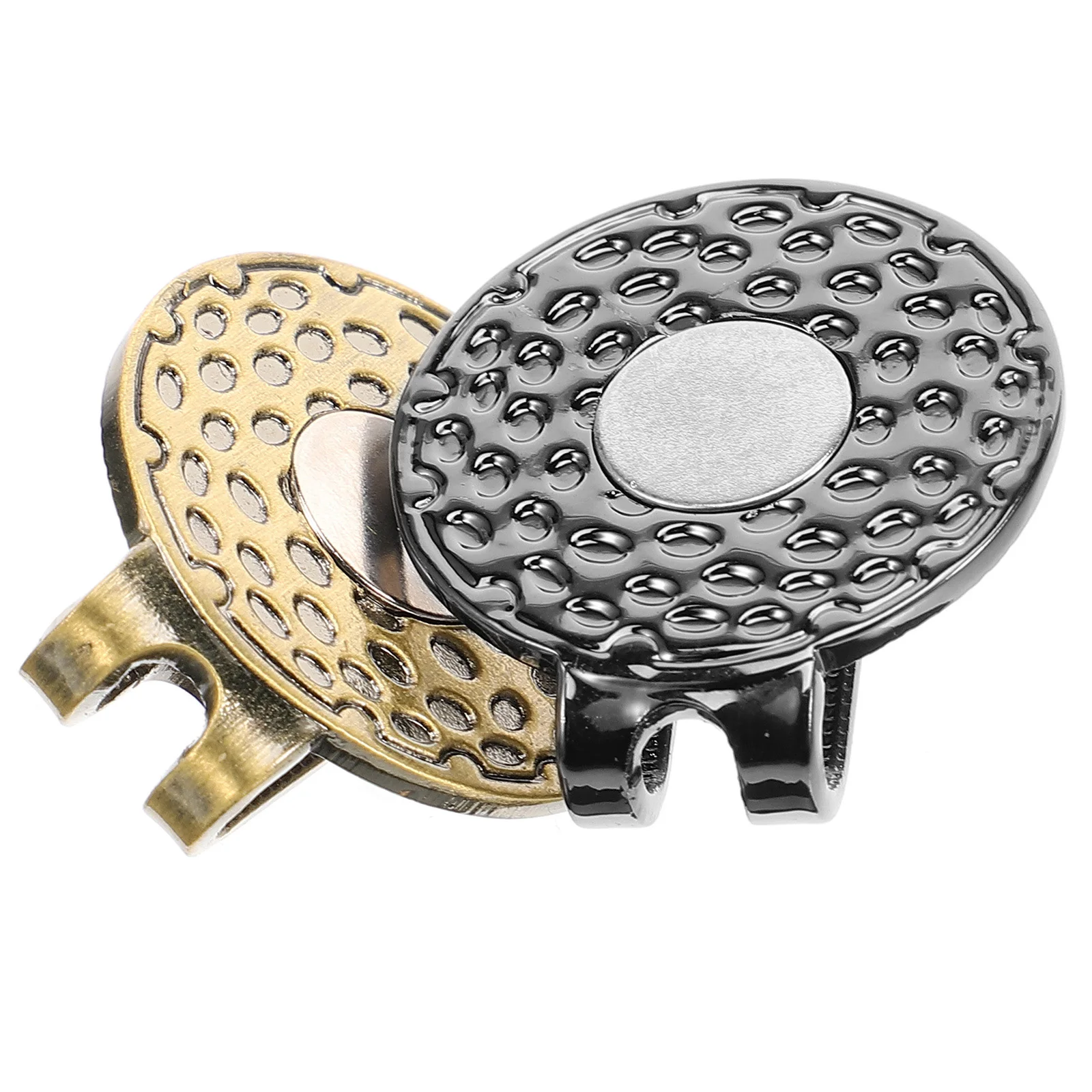 

2pcs Golf Hat Clip Black Cap Ball Marker Zinc Alloy Durable Portable Golfs Hat Marker Decorative Metal Golfing Supplies