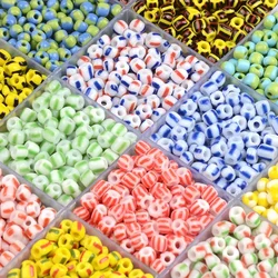 10g Colorful Czech Glass Seed Beads Charm Stripe Crystal for for Jewelry Making DIY Handmade Bracelet Nacklace Earrings Beading