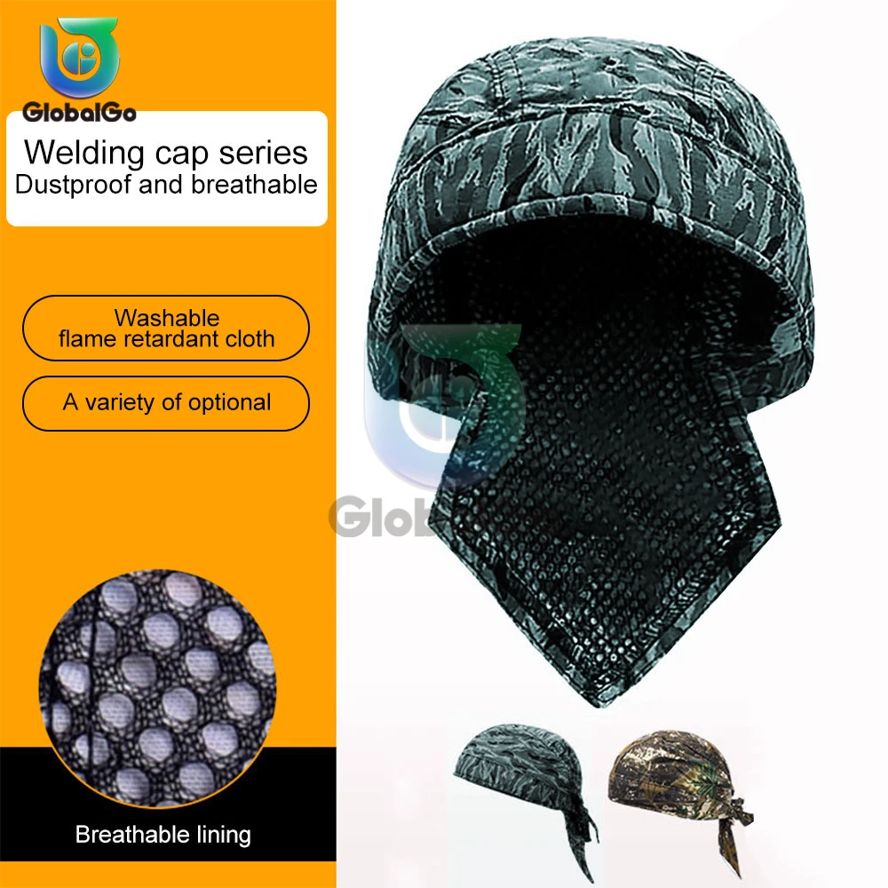 Imagem -02 - Anti-escaldante Hat Work Cap Chapéu de Soldagem Protetora Retardador de Chamas Cabeça Resistente ao Fogo tipo Bandana Soldador de Seguro de Trabalho