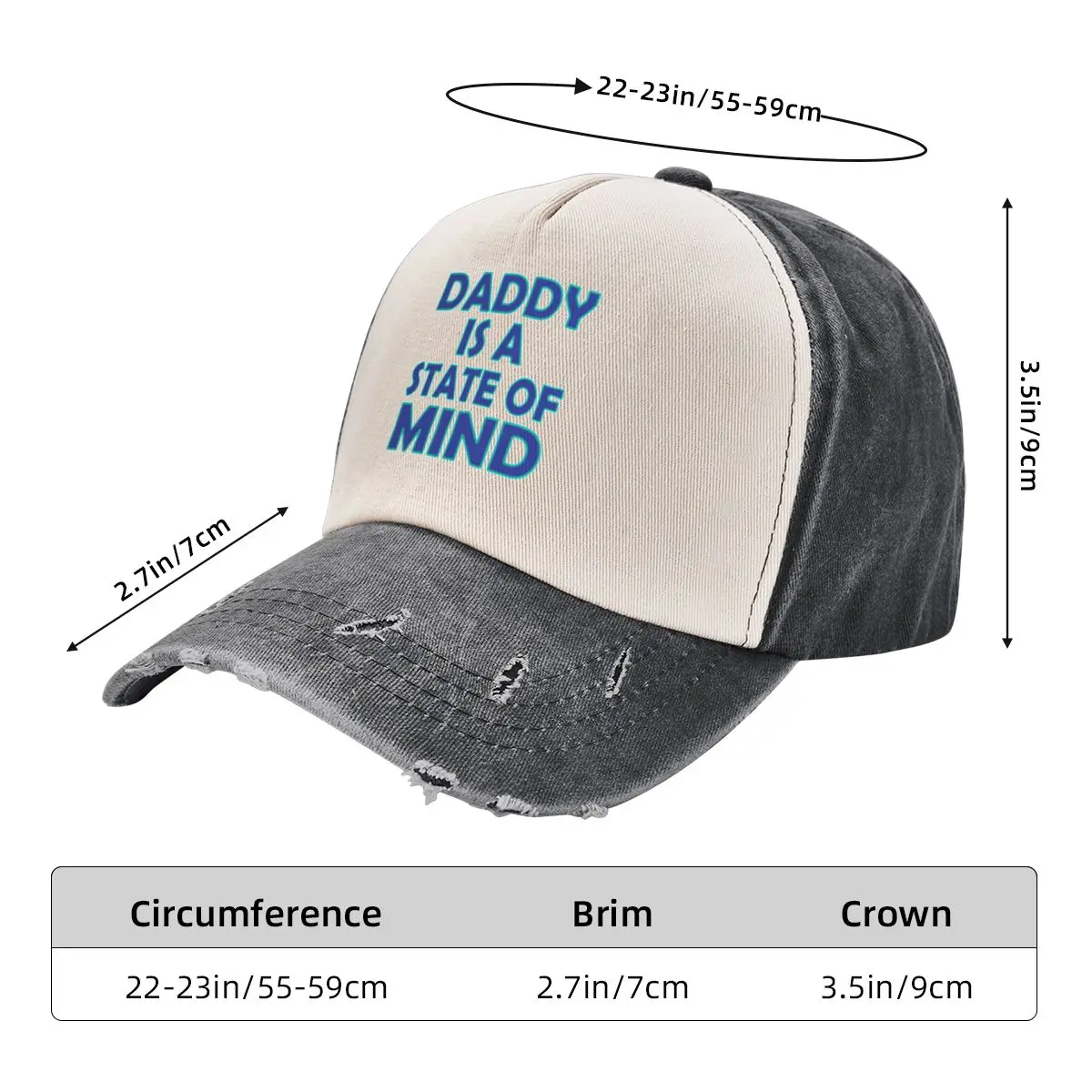 daddy is a state of mind Baseball Cap Beach Outing Trucker Hat Rave Luxury Hat For Women Men's