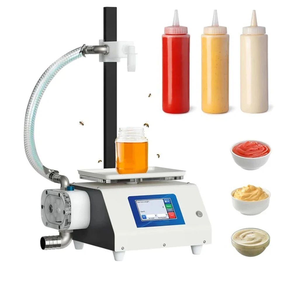 

Thick Honey Filling Machine Touchscreen 10L Flow Rate Smart Weighing Viscous Liquid Filling Machine Strong Motor