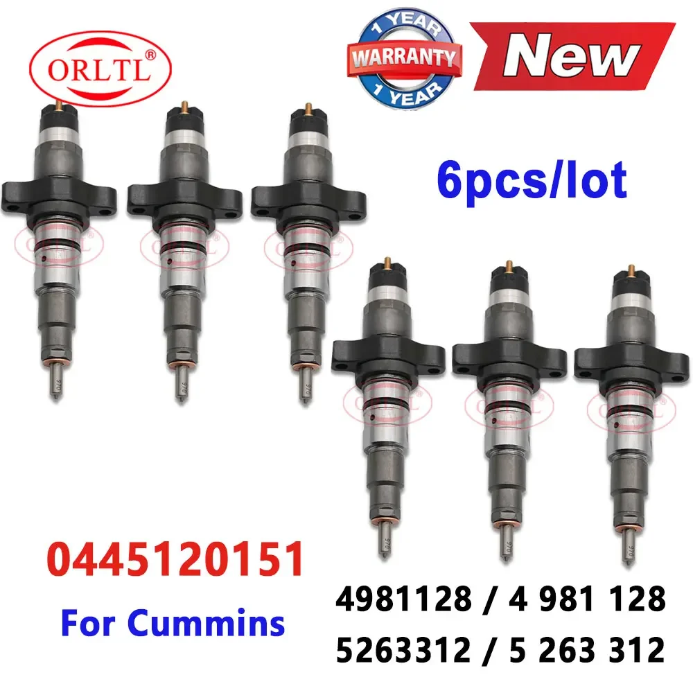 6 PCS 5263312 4981128 0445120151 Diesel Injector 0 445 120 151 Fuel Injection Nozzle 0445 120 151 for Bosch 5 263 312 4 981 128