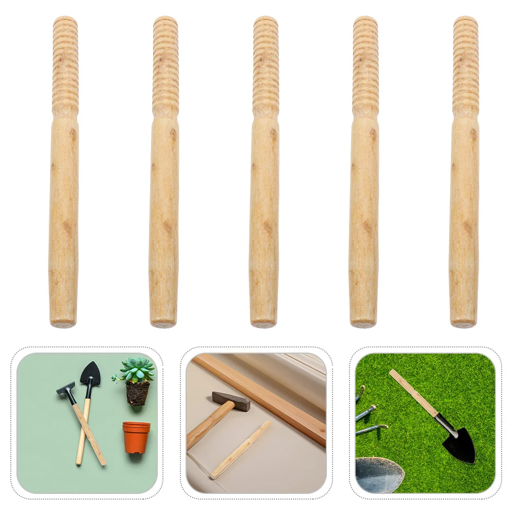 

5Pcs Durable Wooden Handle Garden Tool Replacement for Hoe Spade Shovel Comfortable Grip Farming Accessories