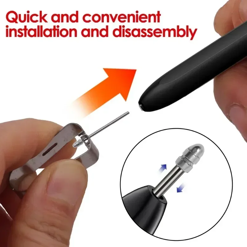 Metal Pen Tips for Samsung Galaxy Tab S9 FE Stylus Pen Nibs with Removable Clips for Samsung S Pen Nib Replacement Spare Nibs