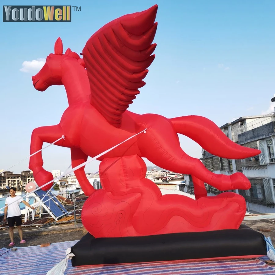 

New Inflatable Red Cartoon Pony Big Macintosh Mode Inflatable Giant Horse Outdoor Decoration for Sale