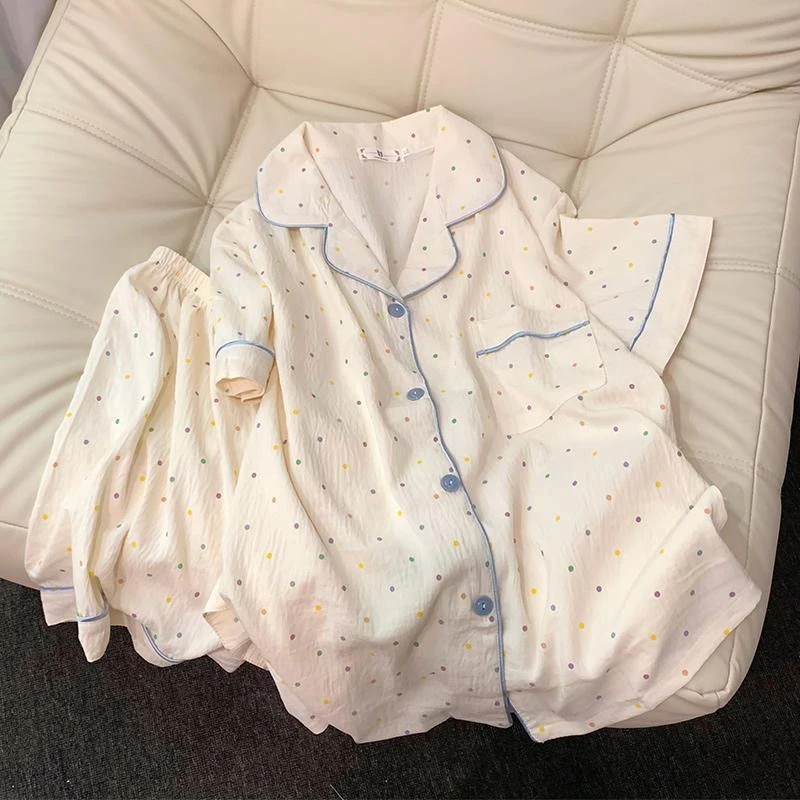 

Women's Pajama Print Polka Dot Women Pajamas Sleepwear Pajama Set Top and Shorts 2 Piece Set Casual Comfortable Home Suit