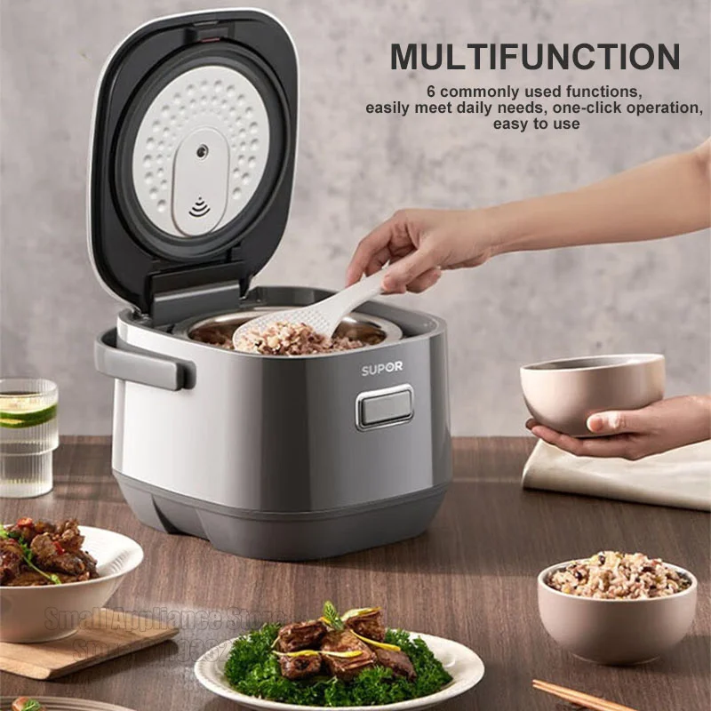 SUPOR 2L Household Rice Cooker LED Display 24H Intelligent Timing Rice Cooking Pot Good Taste 316L Stainless Steel Multi Cooker