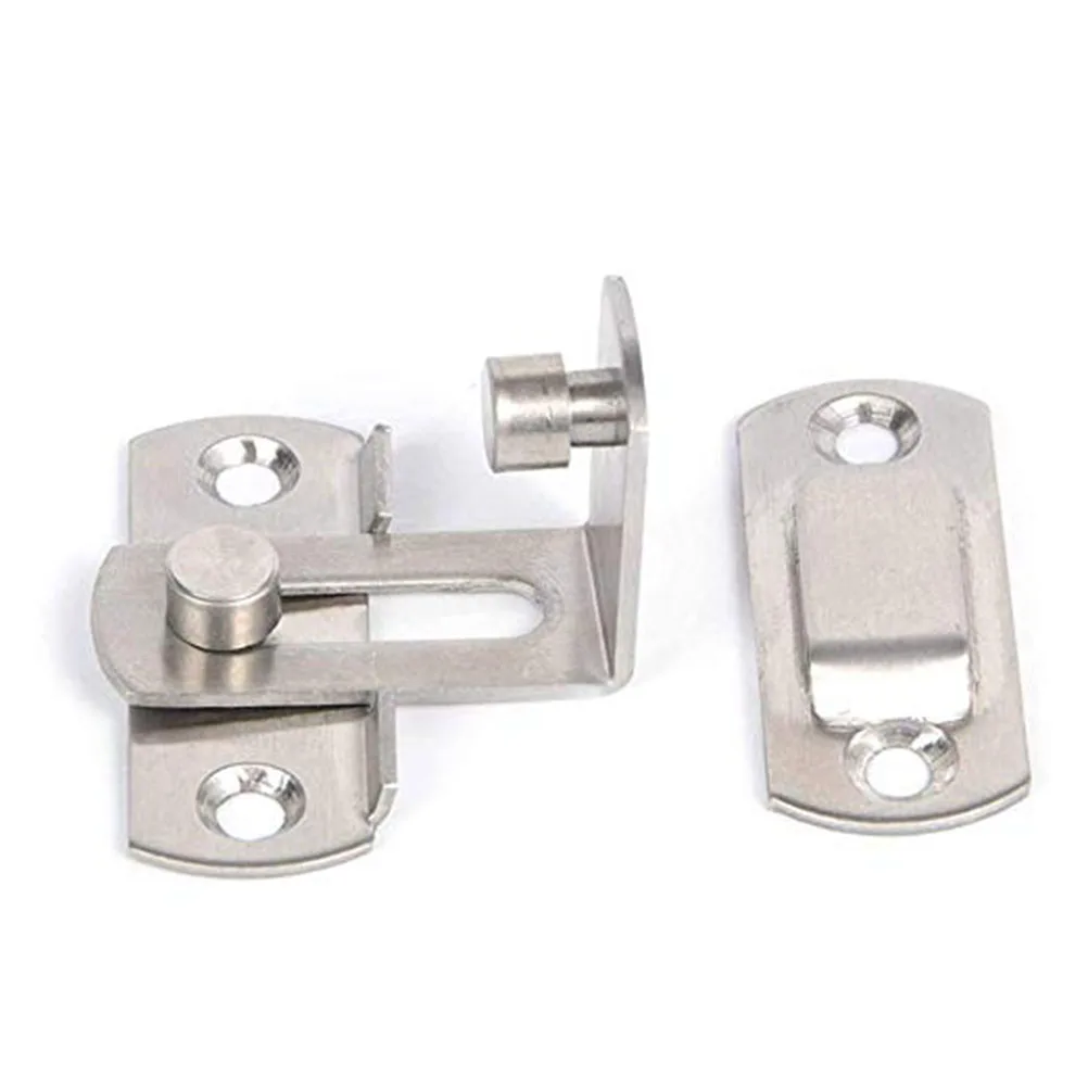 

2 pcs Stainless Steel Door Buckle Right Angle Latch Bolt Sliding Lock Bending Durable MoistureProof Furniture