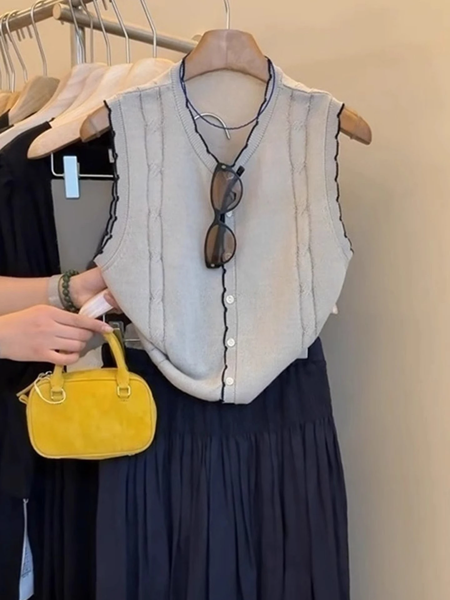 سترة كورية فريدة من نوعها محبوكة مفتوحة من Svel بزر واحد تصميم صيفي غير رسمي للتخسيس قميص نسائي للتنقل #3