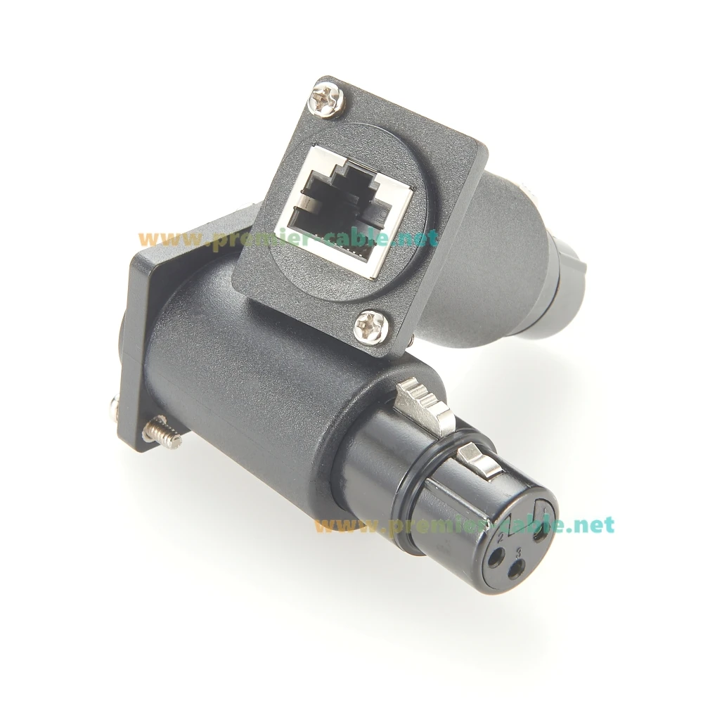 D نوع DMX512 XLR 3Pin أنثى إلى RJ45 8P8C شاحن أنثي 1Gbps Cat5e إيثرنت الحاجز Feedthru شفة لوحة جبل للمرحلة