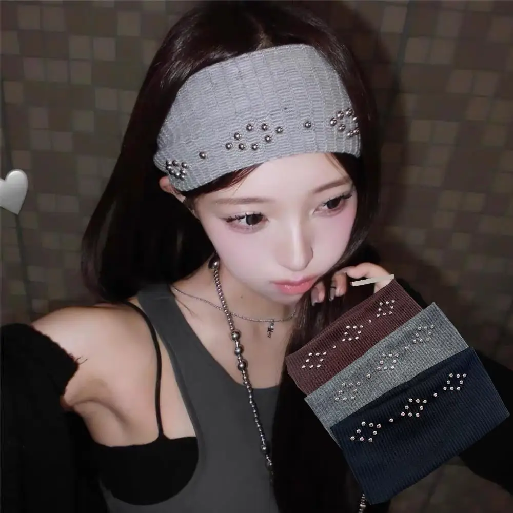 

Y2K Knit Headbands Hair Accessories Stretchy Rock Steampunk Sports Headbands Girl's Headband Fashion INS Knitted Hair Band 2025