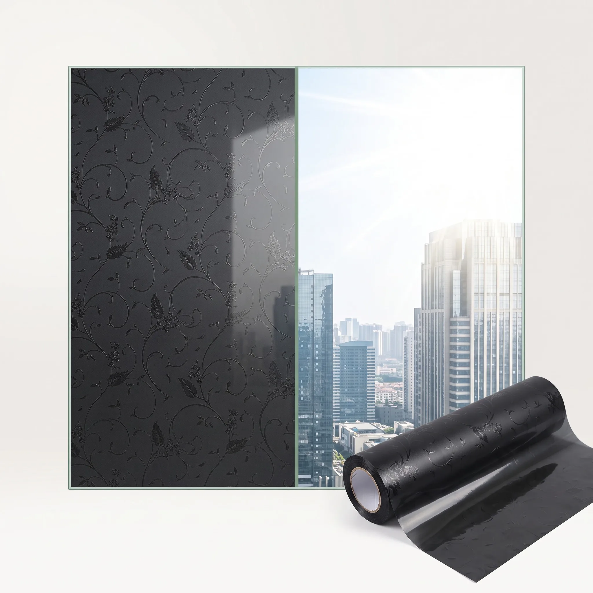 Privacy Opaque Window Film Decorative Sun Blocking Window Cover Translucent Vinyl Window Sticker for Home for Glass Door