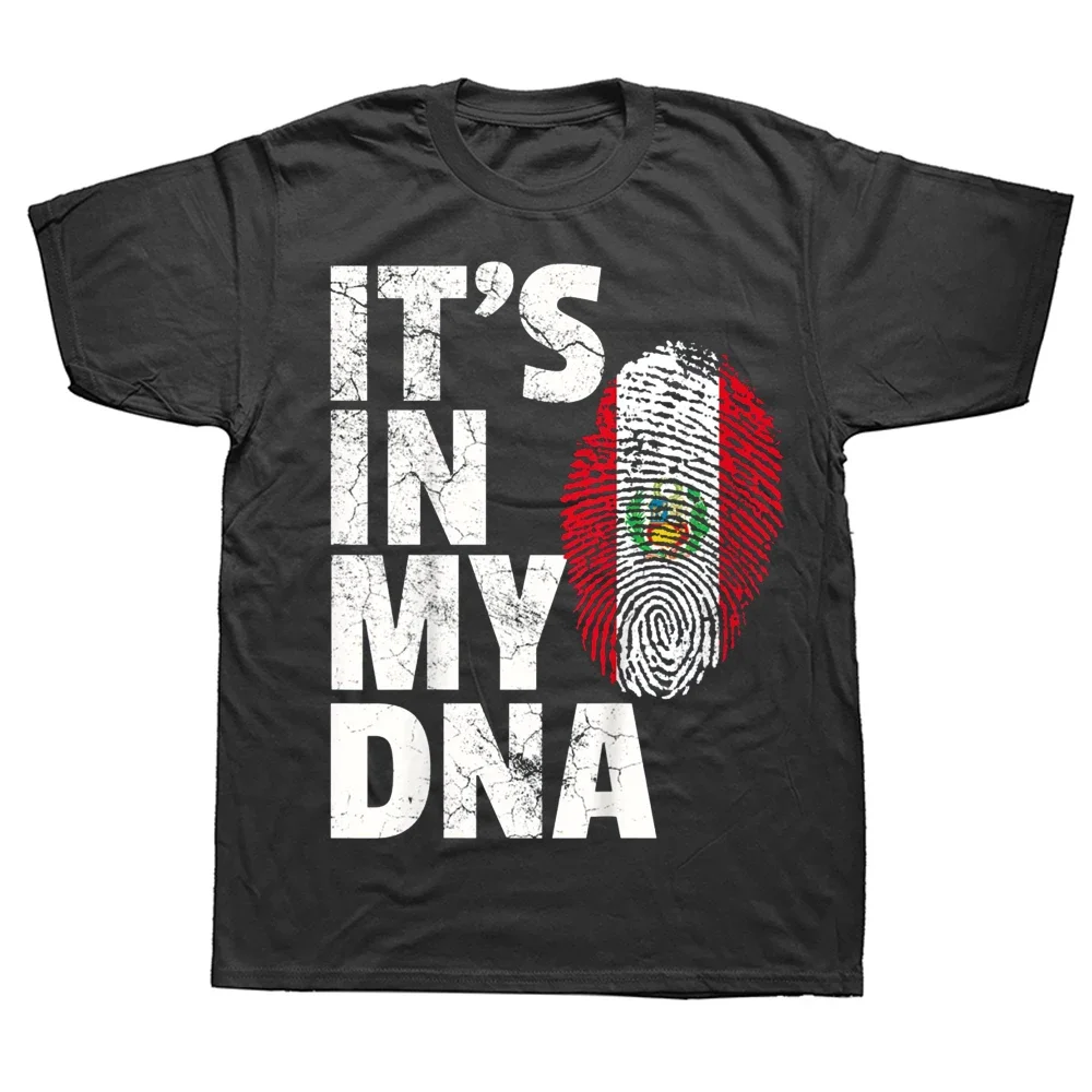 Funny IT'S IN MY DNA Peruvian Peru Flag T Shirts Summer Style Graphic Cotton Streetwear Short Sleeve Birthday Gifts T-shirt Men