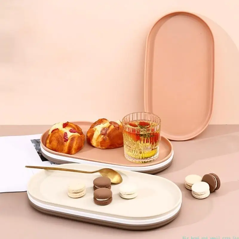 581C Plastic Dining Plate Dessert Tray Fruit Cake Tray Plate Western Steak Kitchen Dish for Wedding Party Dinning Room