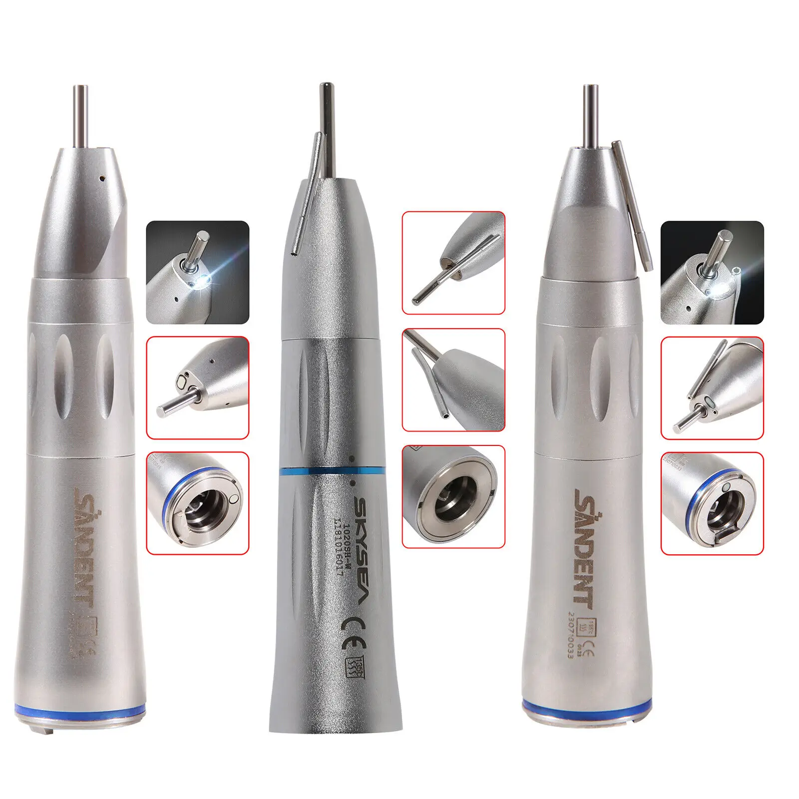 

Dental 1:1 Low Speed Handpiece Fiber Optic Led/No Led Surgical Straight Nose Cone Fit KaVo NSK