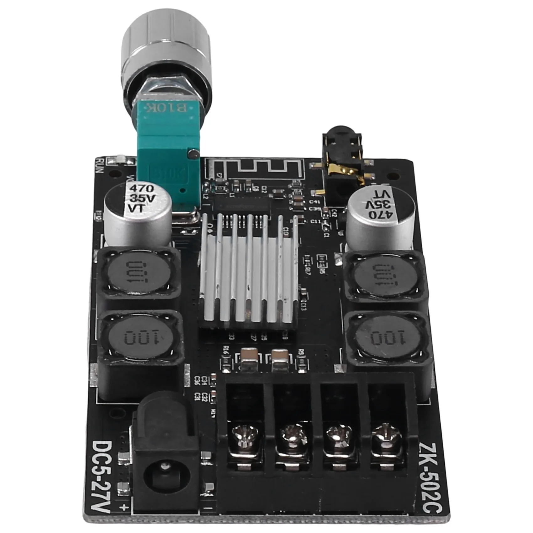 Placa de amplificador de áudio de potência digital, ZK-502C, estéreo HIFI, Bluetooth 5.0, TPA3116, TPA3116D2, 50WX2 sem Shell