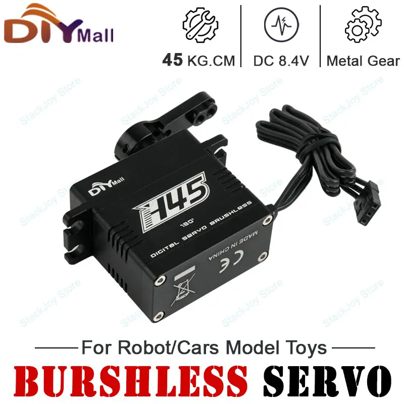

45KG High-Torque Digital Brushless Servo 8.4V Waterproof IP67 Steel Gear All-Metal Motor for RC Car Robot Vehicle Heavy Duty