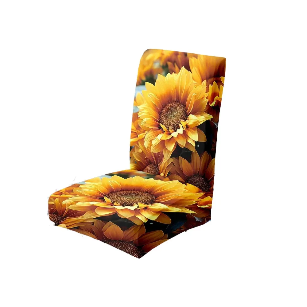

Home Decoration Dustproof Sunflower Elastic Chair Cover Soft Universal Seat Cover Thickened Washable Chair Cushion Office