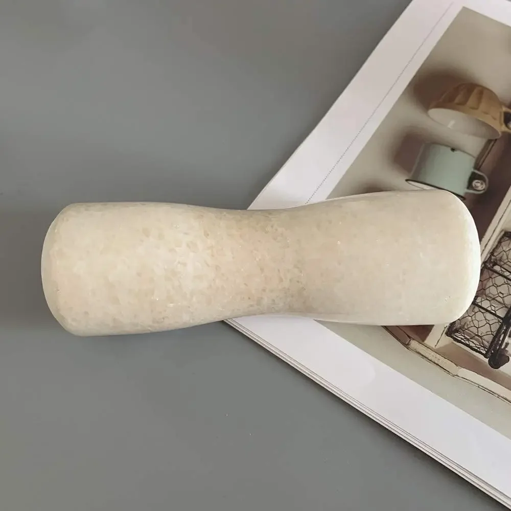 Natural Marble Pestle Replacement Stick with Both Ends Grindable Rod, 14.5CM