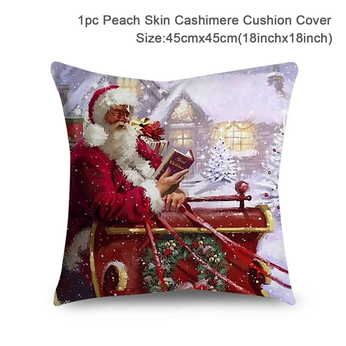 Christmas Cushion Cover Xmas Decorations For Home 2024 Merry Christmas Ornament Pillowcase Natal Navidad New Year 2025 Gifts