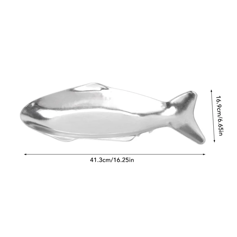 Fish Shaped Grilling Pan Uniform Heating Aluminum Alloy Fish Serving Pan For Hotel Restaurants Banquets L