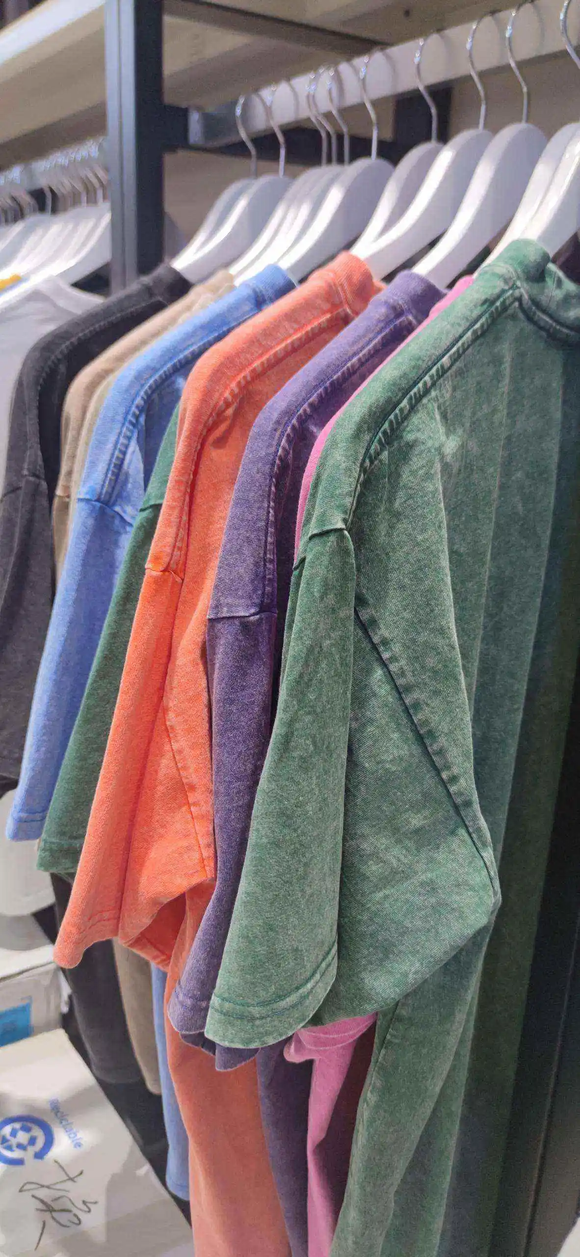 تي شيرت رجالي برسومات حمض الغسيل ملابس كاجوال بأكمام قصيرة للرجال #4