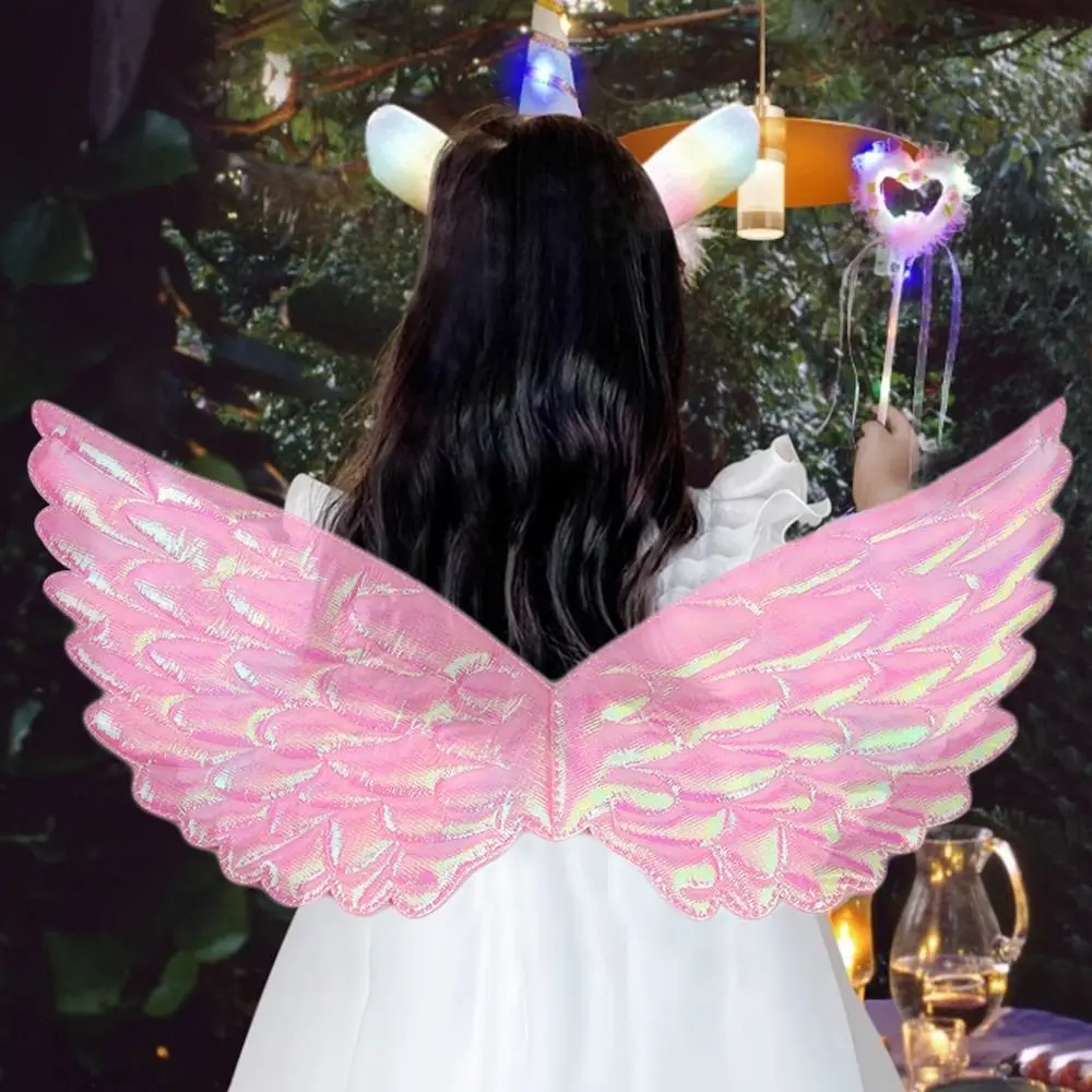 Kids Girls Fairy Angel Wings Rainbow Birthday Party Decoration Cosplay Props Supplies Baby Shower Costume