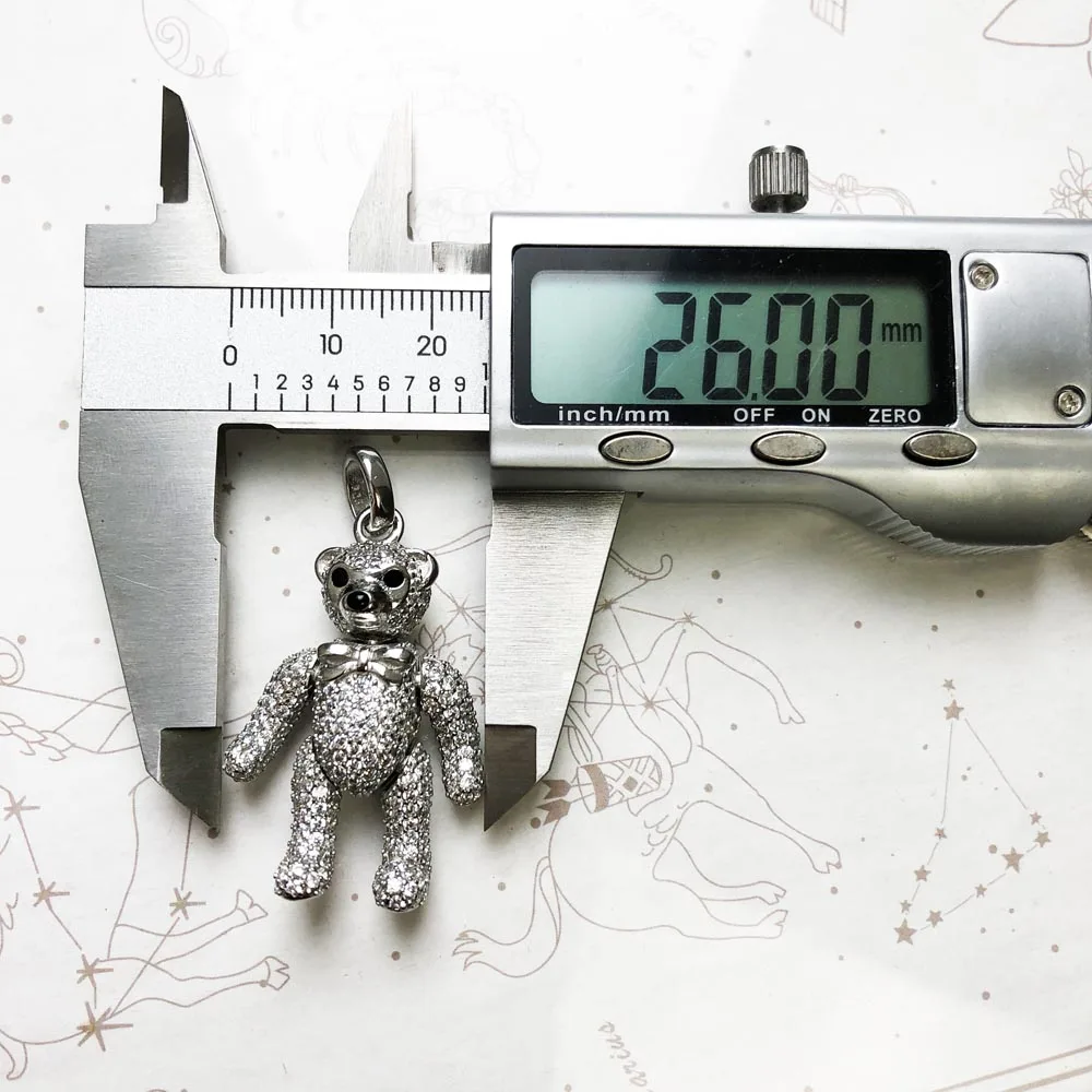 Wisiorek miś, wiosna nowy czysty 925 srebro piękna biżuteria europa Bijoux śliczne akcesoria prezent dla kobiet — zdjęcie 4