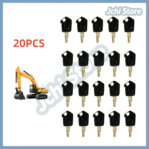 20PCS Key For 5P8500 For CAT Caterpillar Heavy Equipment Key Set Ignition Loader Dozer Metal & Plastic Black & Gold New Parts