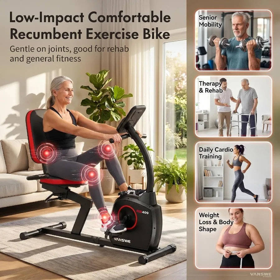 Recumbent Exercise Bike for Home Seniors with 380 LB Weight Capacity