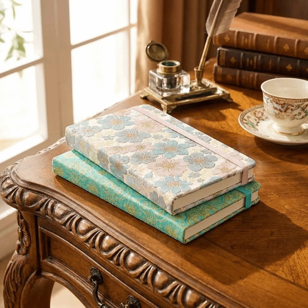 Exquisite A6/A5 Elastic Band Notebook Thick Paper Cloth Cover Vintage Journal Portable Bound Journal Pocket Carry