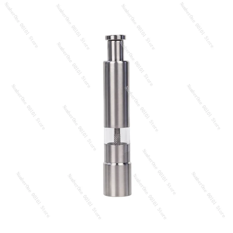 Stainless Steel Press Type Grinder, Black Pepper Grain Grinder, Sea Salt Grinding Bottle, Pepper Powder Mill