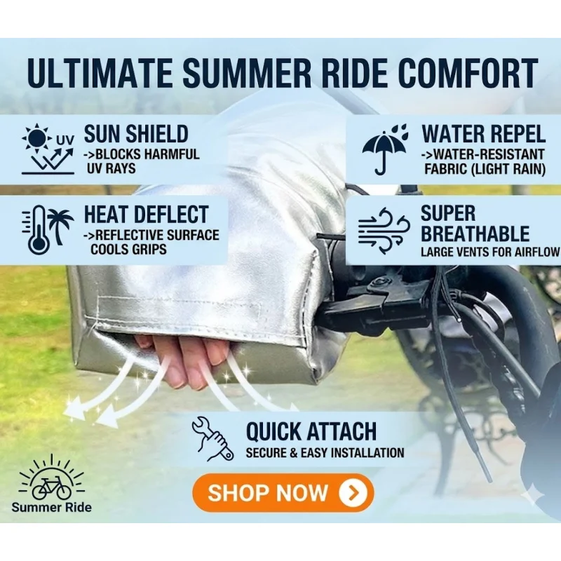 

Summer Motorcycle Scooter Handlebar Covers Sun Protection Gloves