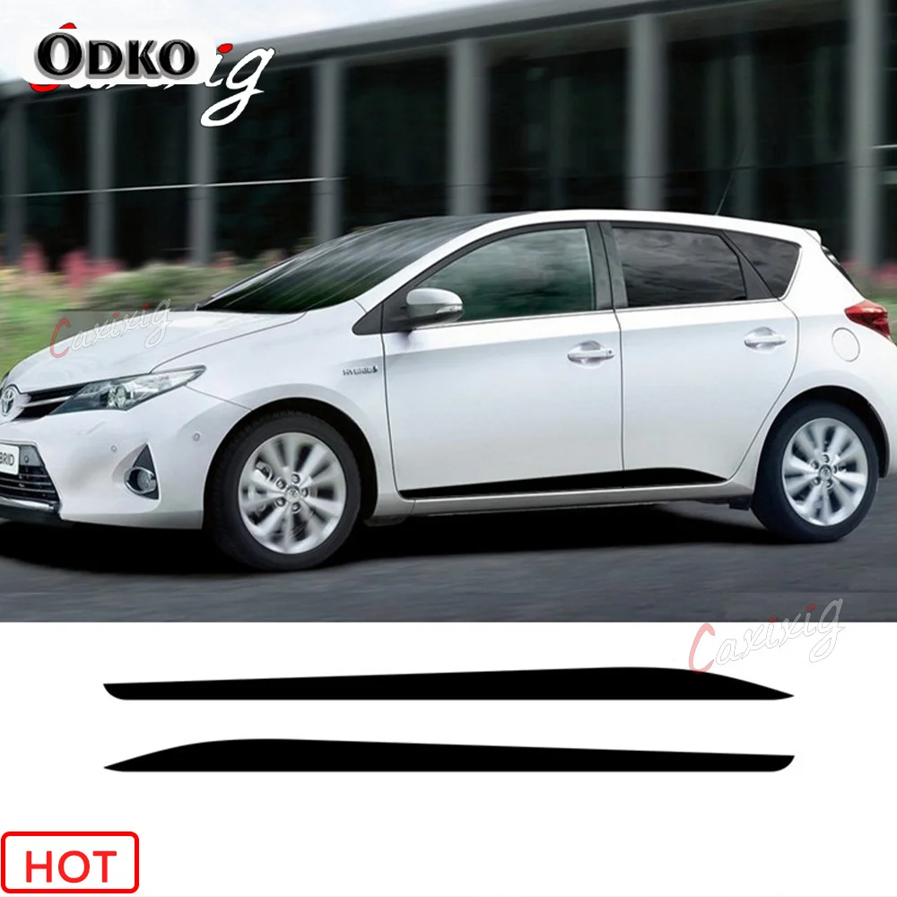 Sport Stripes Both Side Car Door Side Skirt Sticker For-Toyota AURIS 2013-2019 Racing Styling Auto Body Decor Vinyl DIY Decals