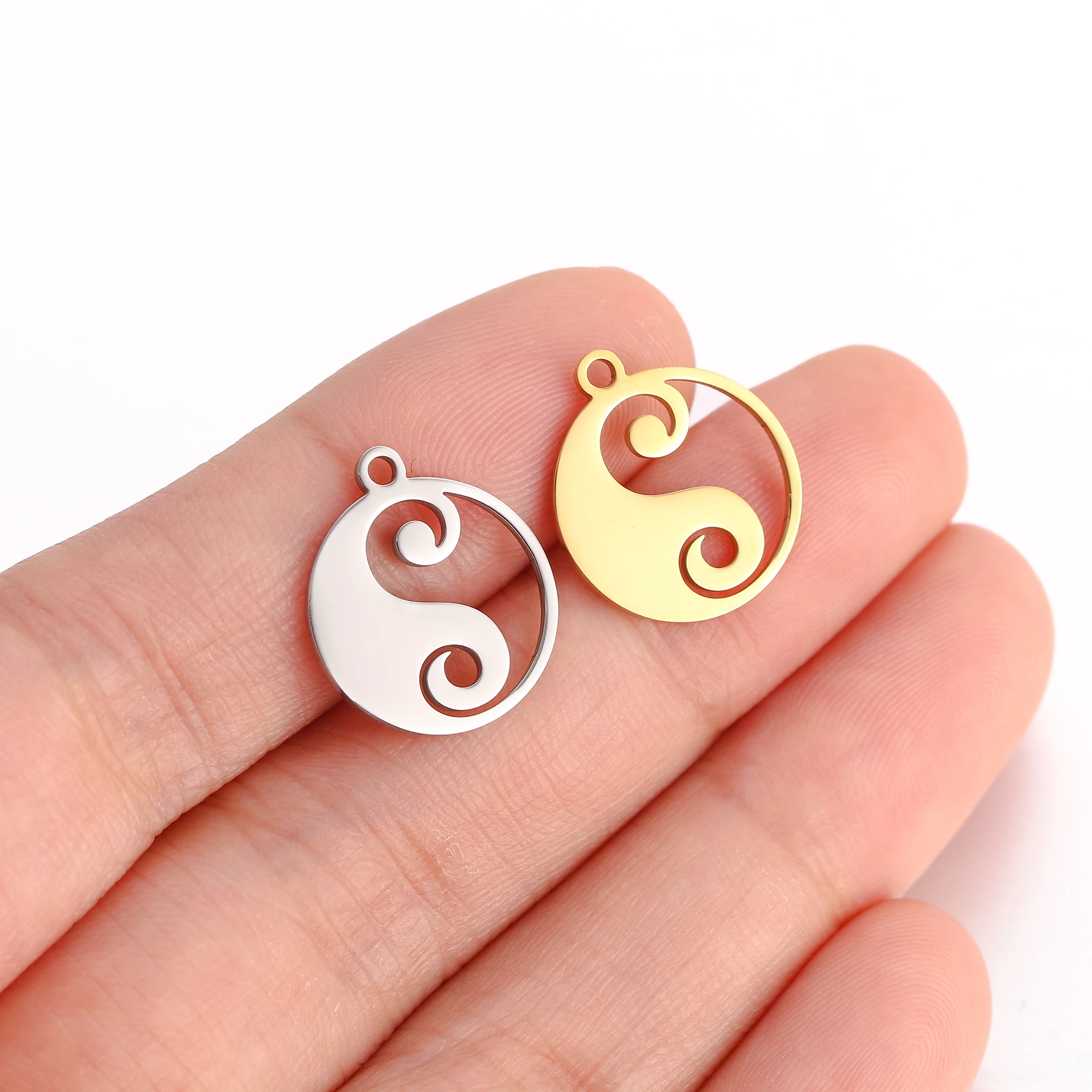 5 teil/los Edelstahl Charms Für Schmuck Machen Yoga Lotus Blume & Taiji Religion Amulett Anhänger Diy Ohrringe Halskette Armband – Detail 17