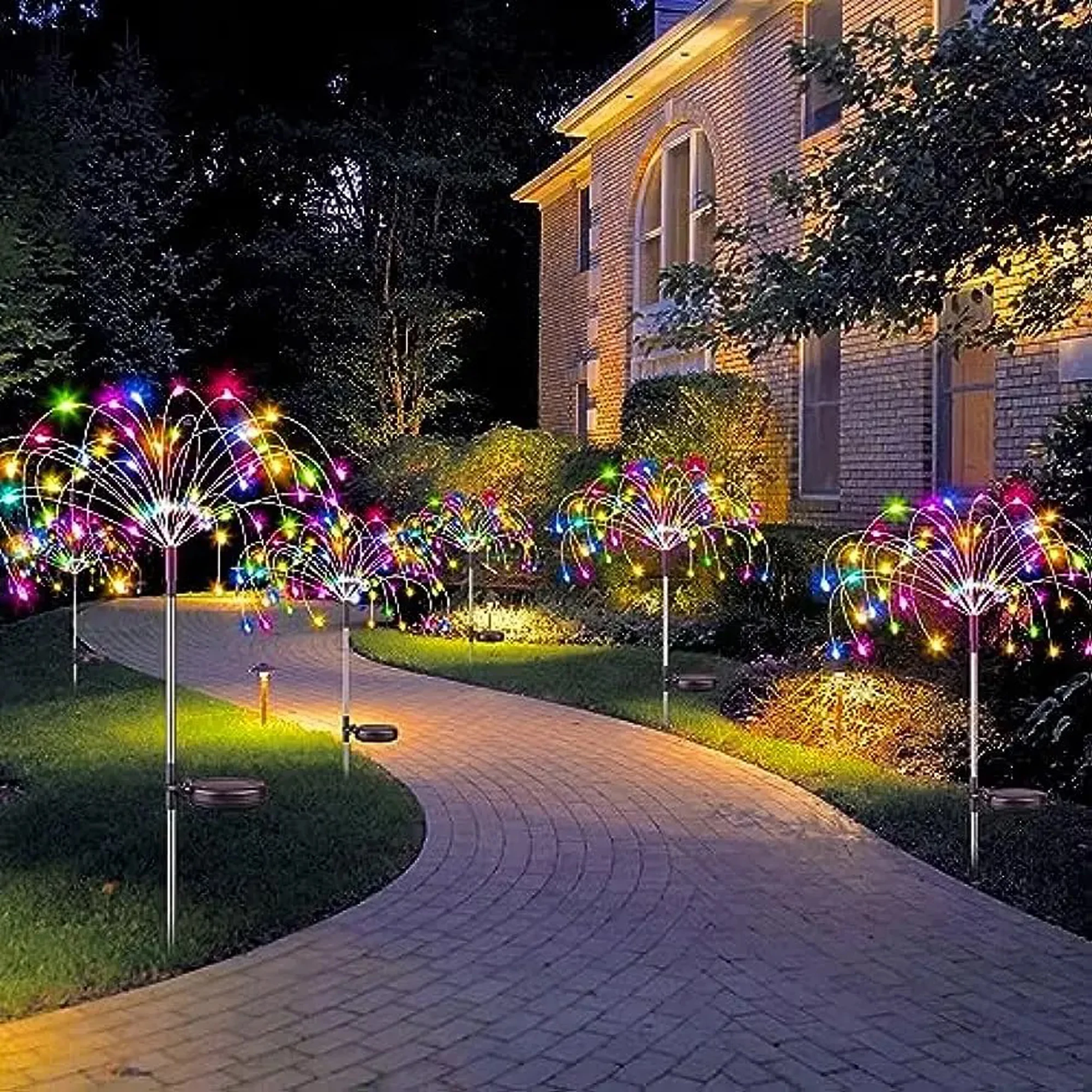 Solar Firework Fairy Lights 60 LED Outdoor Garden Decoration 8 Flashing Modes Lawn Pathway Lights Patio Party Christmas Wedding