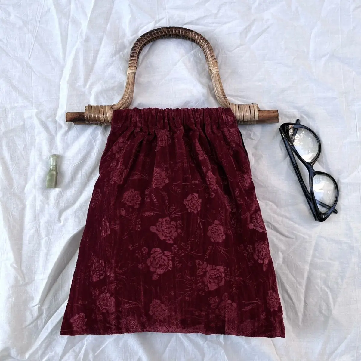 Vintage Red Rose Bag Bags Women's Handbags Purses Bags Women Wood Hand Bag image 3