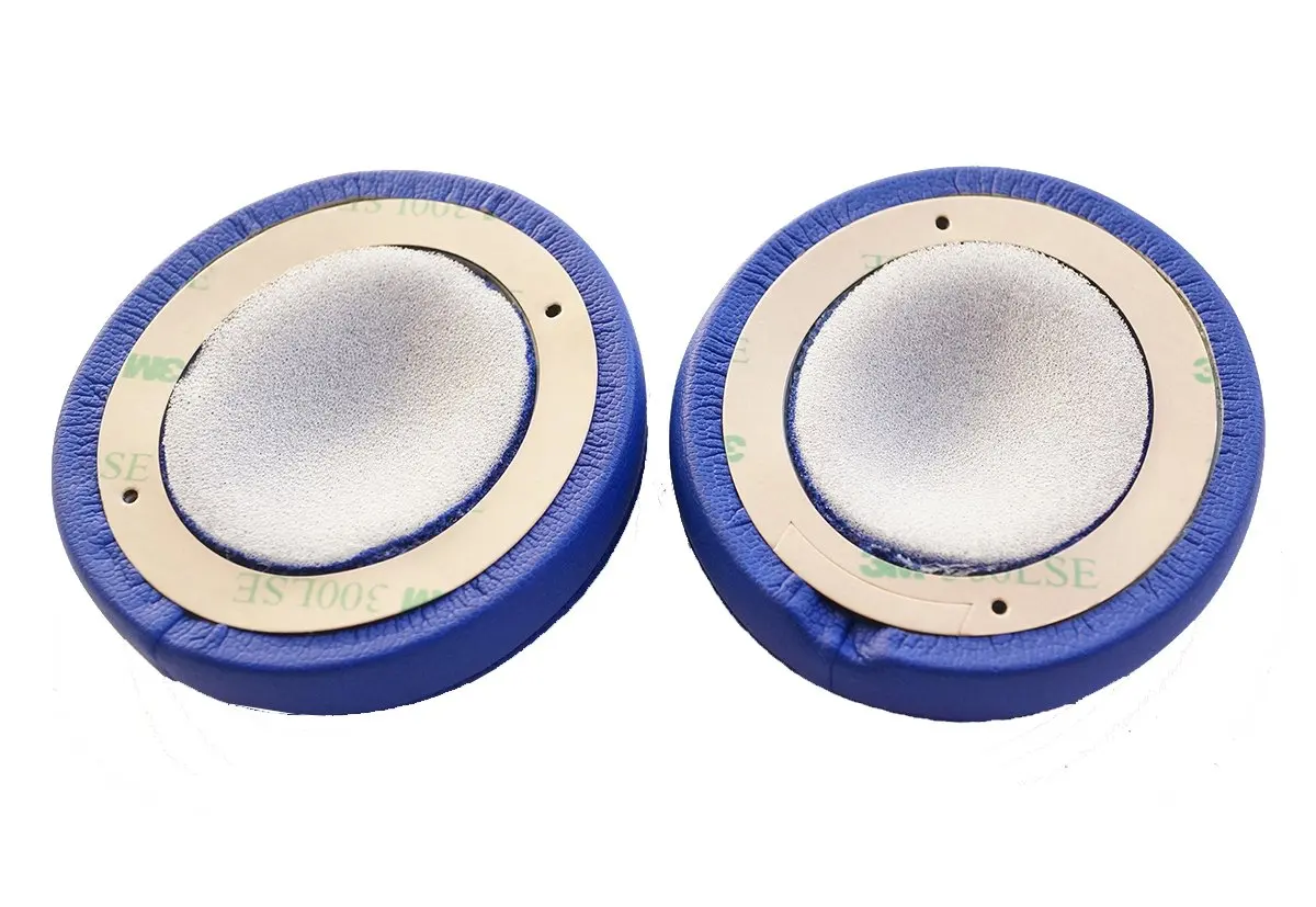 メモリーフォームイヤーパッド、交換部品、Beatsソロ3.0と互換性、ソロ2.0、ワイヤレス、有線オンイヤーヘッドフォン、青、1ペア