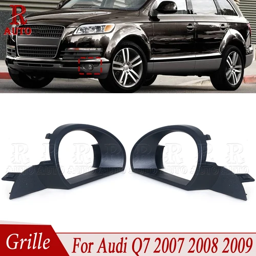 Imagen 1 del producto R-AUTO para Audi Q7 Pre-Facelift 2007 2008 2009 luz antiniebla del parachoques delantero rejilla cubierta de lámpara antiniebla embellecedora 4L 0807489 4L 0807490